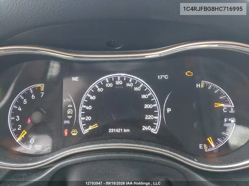 2017 JEEP GRAND CHEROKEE VIN 1C4RJFBG8HC716995 — фото 7