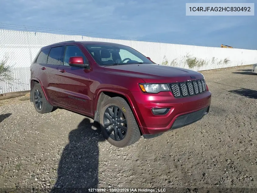 JEEP GRAND CHEROKEE 2017, VIN 1C4RJFAG2HC830492