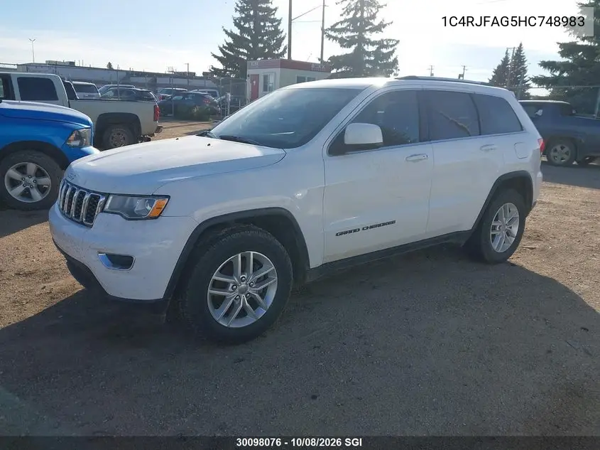2017 JEEP GRAND CHEROKEE VIN 1C4RJFAG5HC748983 — фото 2