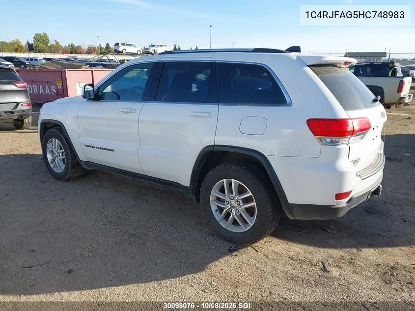 2017 JEEP GRAND CHEROKEE VIN 1C4RJFAG5HC748983 — фото 3
