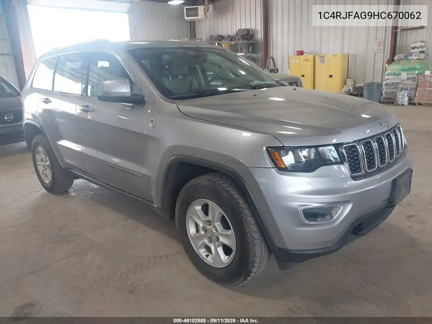 JEEP GRAND CHEROKEE 2017, VIN 1C4RJFAG9HC670062