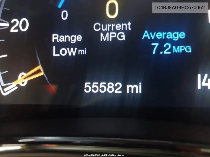 2017 JEEP GRAND CHEROKEE VIN 1C4RJFAG9HC670062 — фото 20