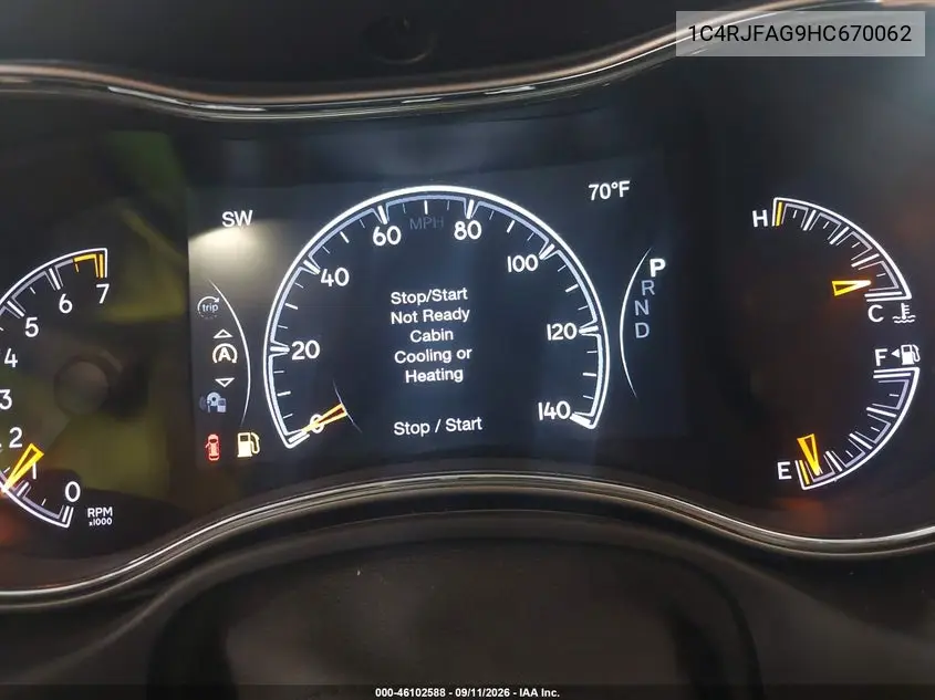 2017 JEEP GRAND CHEROKEE VIN 1C4RJFAG9HC670062 — фото 7