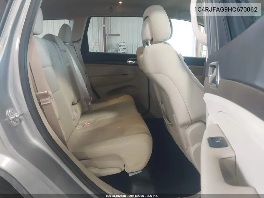 2017 JEEP GRAND CHEROKEE VIN 1C4RJFAG9HC670062 — фото 8