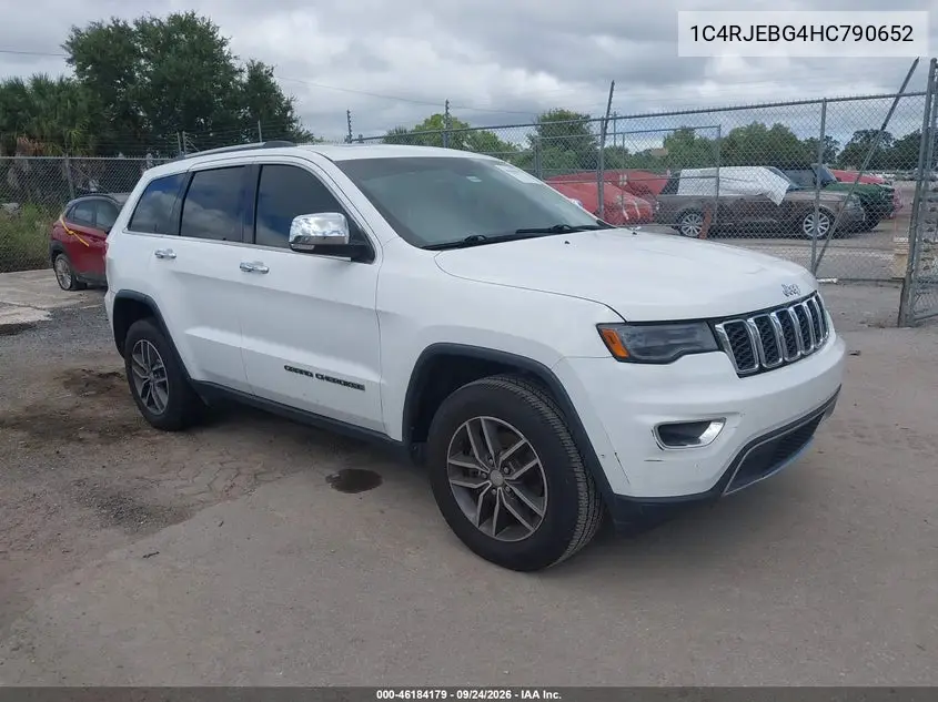 JEEP GRAND CHEROKEE 2017, VIN 1C4RJEBG4HC790652