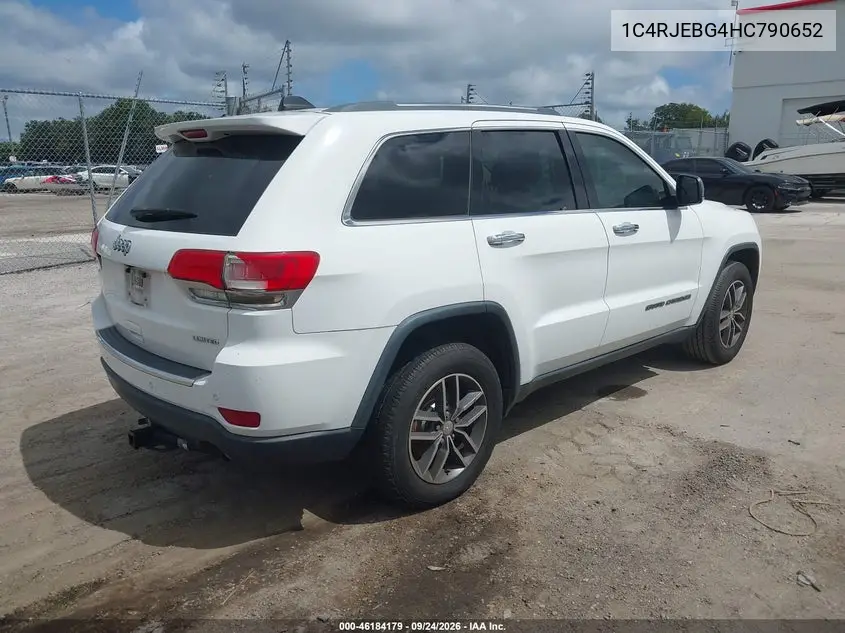 2017 JEEP GRAND CHEROKEE VIN 1C4RJEBG4HC790652 — фото 4