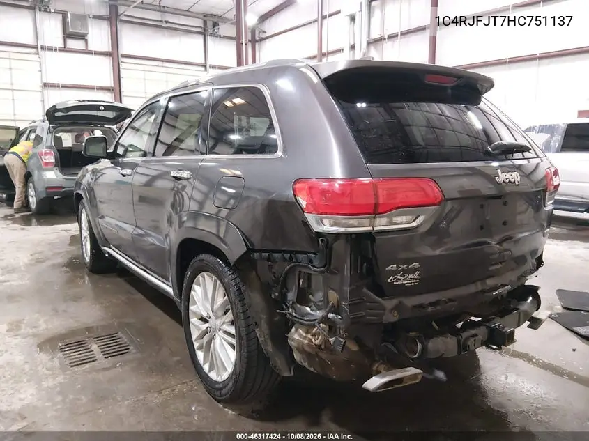 2017 JEEP GRAND CHEROKEE VIN 1C4RJFJT7HC751137 — фото 3
