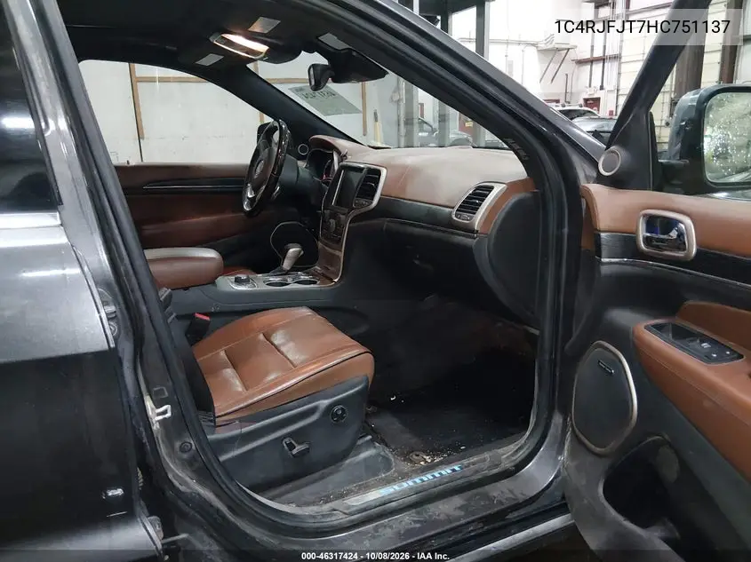 2017 JEEP GRAND CHEROKEE VIN 1C4RJFJT7HC751137 — фото 5