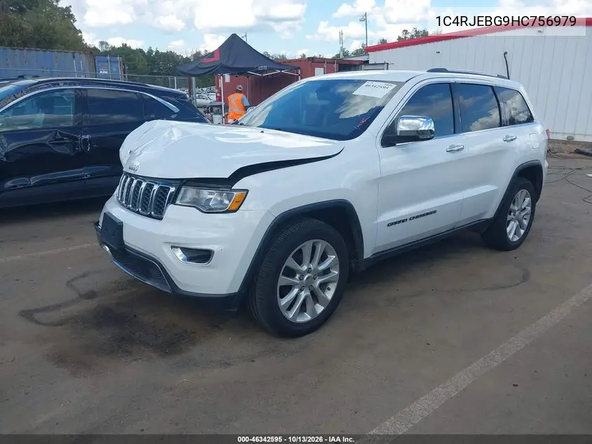 2017 JEEP GRAND CHEROKEE VIN 1C4RJEBG9HC756979 — фото 2
