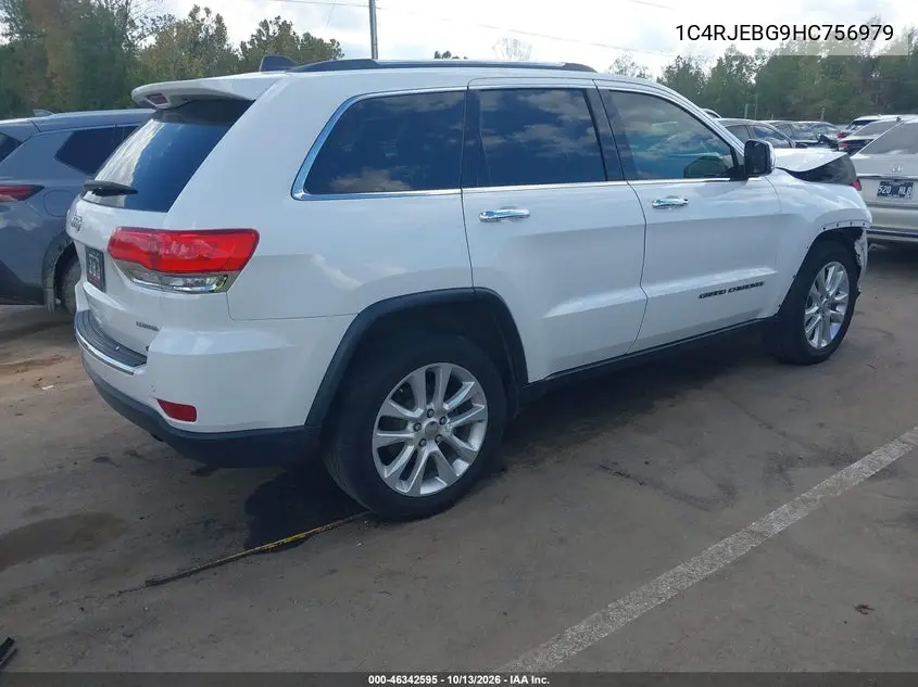 2017 JEEP GRAND CHEROKEE VIN 1C4RJEBG9HC756979 — фото 4