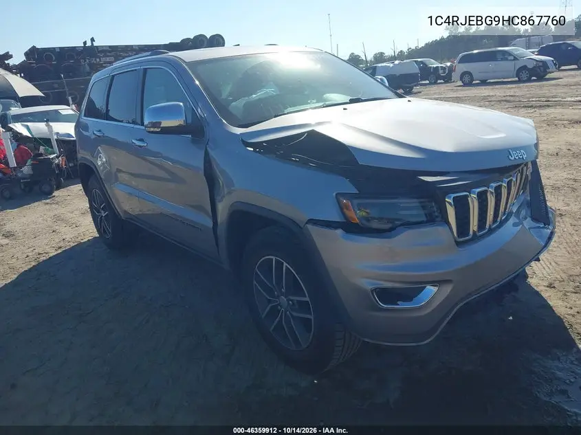JEEP GRAND CHEROKEE 2017, VIN 1C4RJEBG9HC867760
