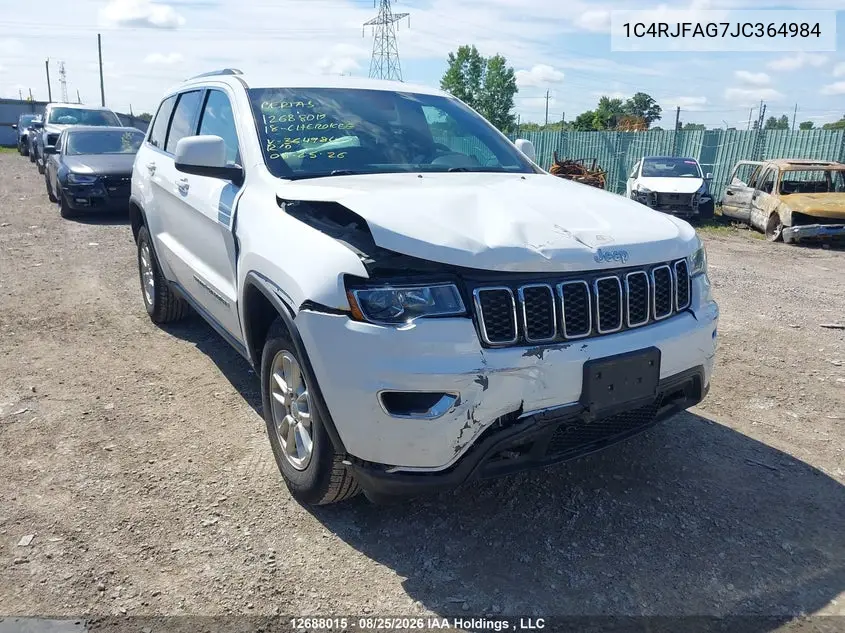JEEP GRAND CHEROKEE 2018, VIN 1C4RJFAG7JC364984