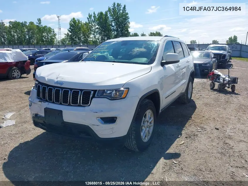 2018 JEEP GRAND CHEROKEE VIN 1C4RJFAG7JC364984 — фото 2