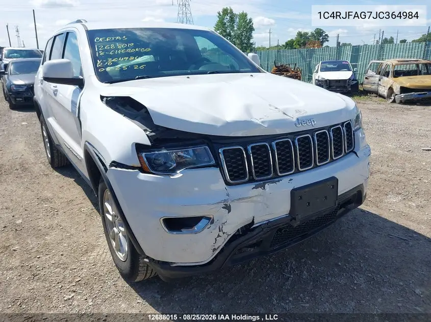 2018 JEEP GRAND CHEROKEE VIN 1C4RJFAG7JC364984 — фото 6