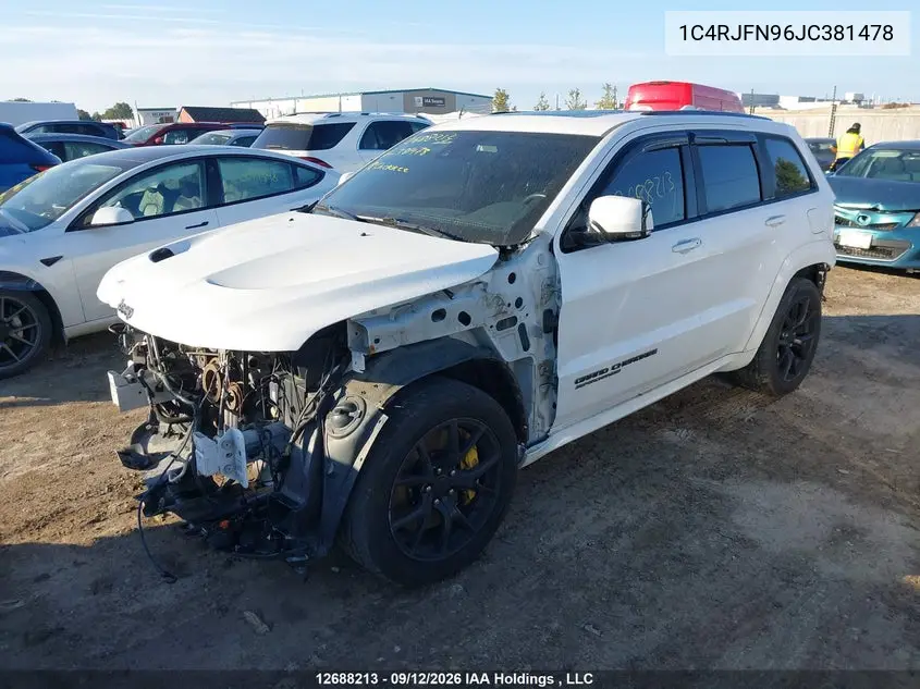 2018 JEEP GRAND CHEROKEE VIN 1C4RJFN96JC381478 — фото 2