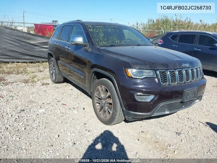 JEEP GRAND CHEROKEE 2018, VIN 1C4RJFBG2JC268730