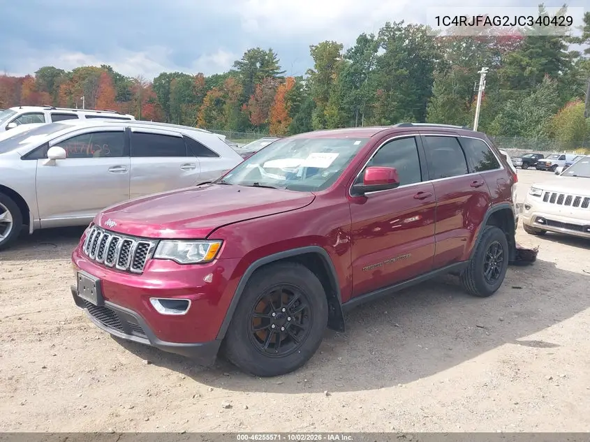 2018 JEEP GRAND CHEROKEE VIN 1C4RJFAG2JC340429 — фото 2