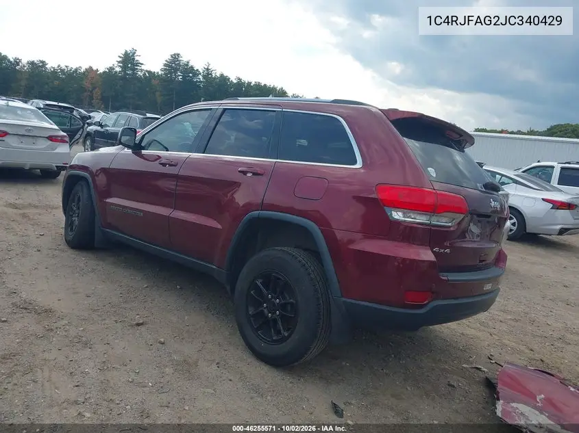2018 JEEP GRAND CHEROKEE VIN 1C4RJFAG2JC340429 — фото 3