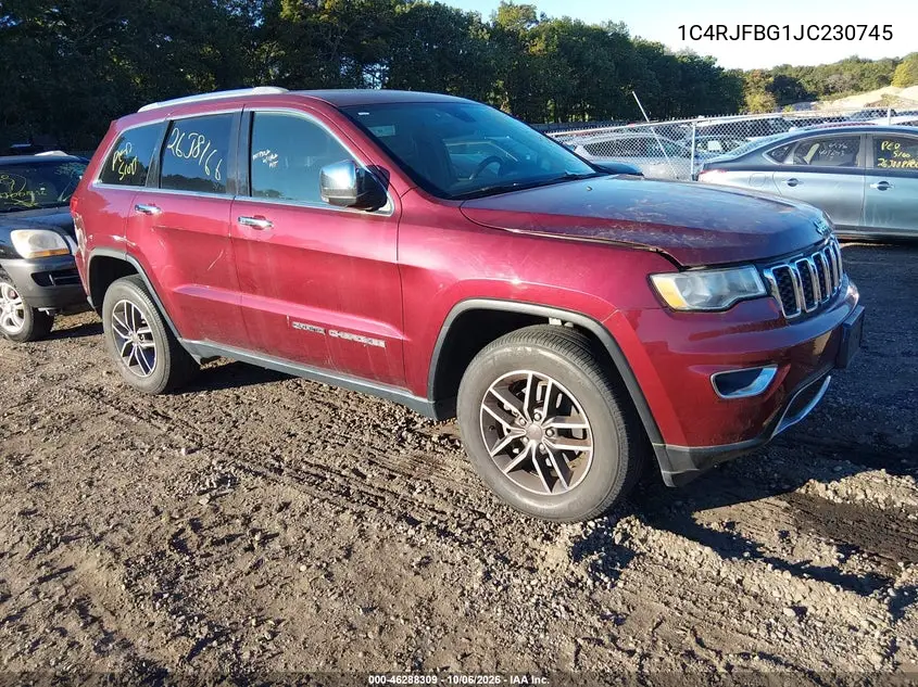 JEEP GRAND CHEROKEE 2018, VIN 1C4RJFBG1JC230745