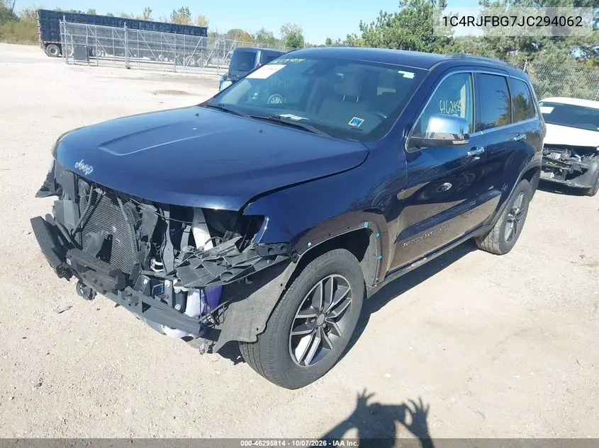 2018 JEEP GRAND CHEROKEE VIN 1C4RJFBG7JC294062 — фото 2