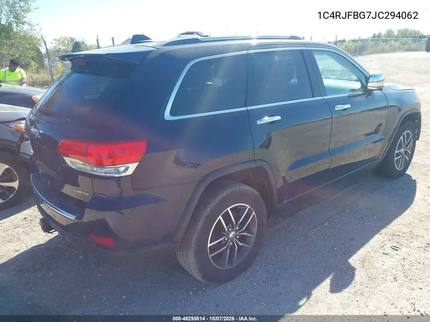 2018 JEEP GRAND CHEROKEE VIN 1C4RJFBG7JC294062 — фото 4