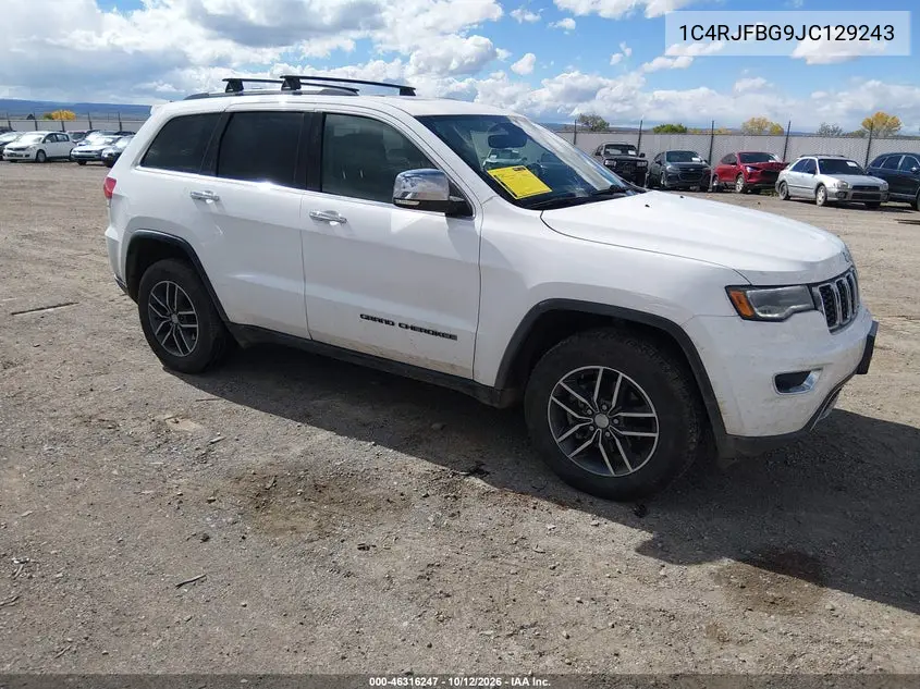 JEEP GRAND CHEROKEE 2018, VIN 1C4RJFBG9JC129243