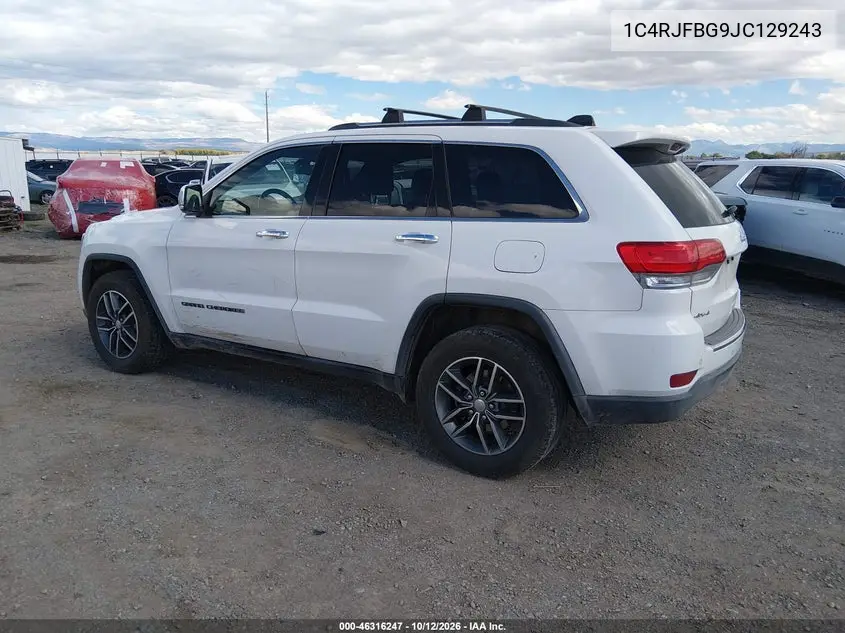 2018 JEEP GRAND CHEROKEE VIN 1C4RJFBG9JC129243 — фото 3