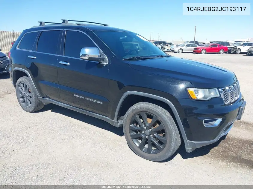 JEEP GRAND CHEROKEE 2018, VIN 1C4RJEBG2JC193117