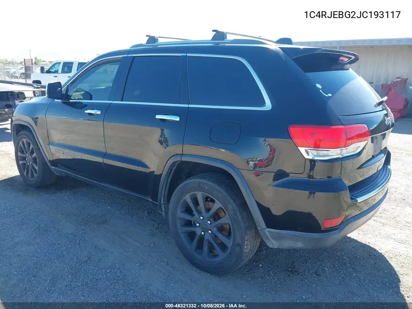 2018 JEEP GRAND CHEROKEE VIN 1C4RJEBG2JC193117 — фото 3