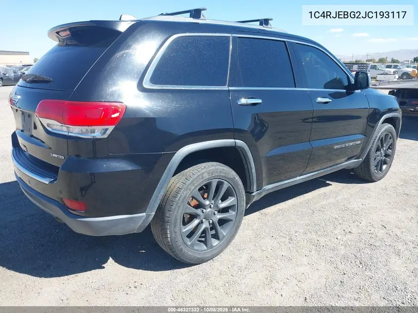 2018 JEEP GRAND CHEROKEE VIN 1C4RJEBG2JC193117 — фото 4