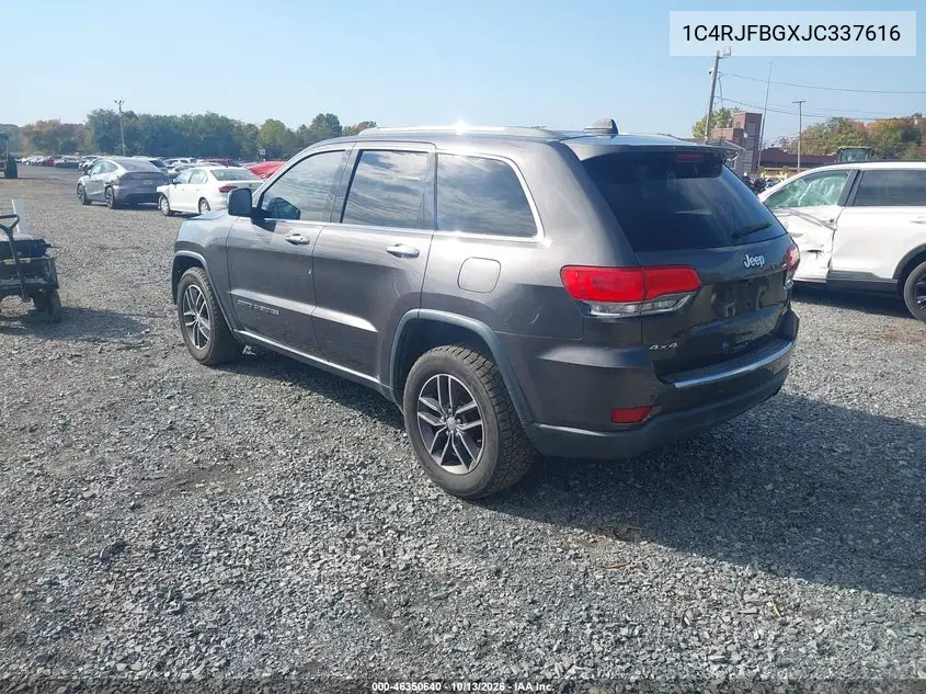 2018 JEEP GRAND CHEROKEE VIN 1C4RJFBGXJC337616 — фото 3