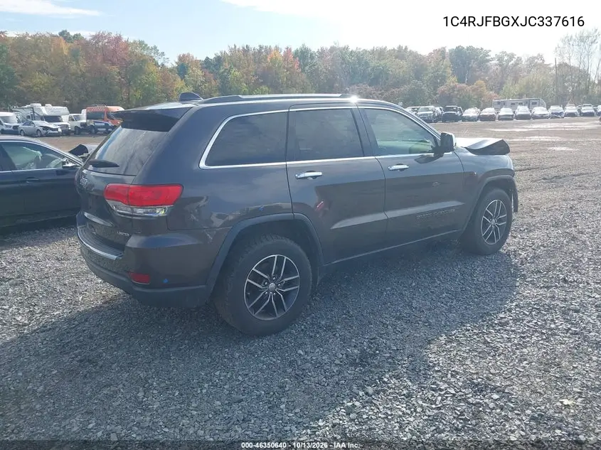 2018 JEEP GRAND CHEROKEE VIN 1C4RJFBGXJC337616 — фото 4