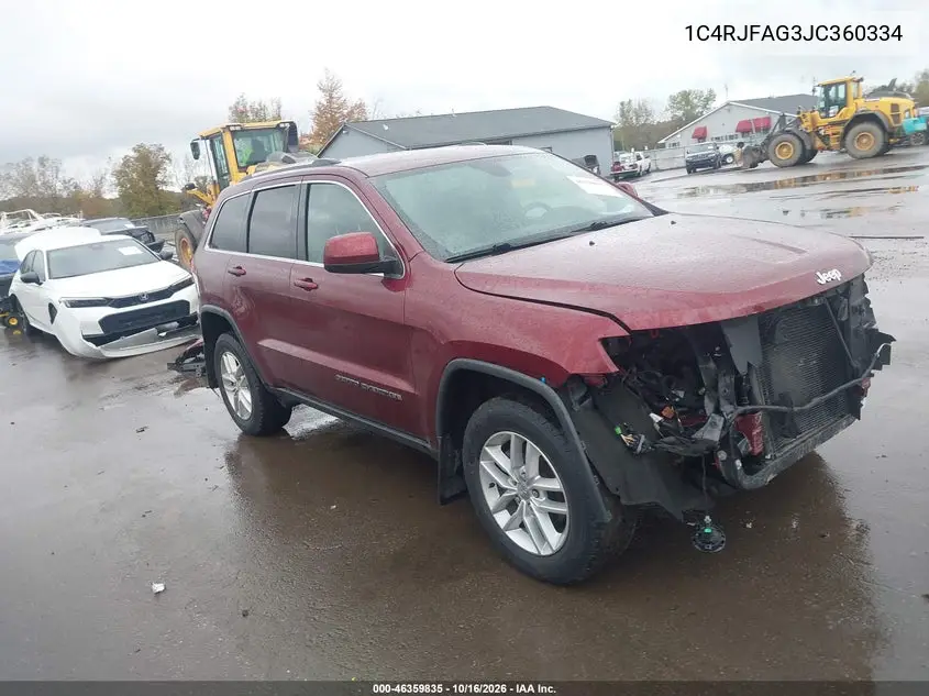 JEEP GRAND CHEROKEE 2018, VIN 1C4RJFAG3JC360334