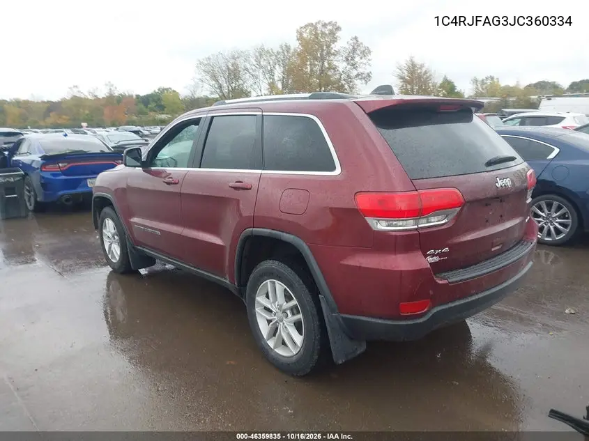 2018 JEEP GRAND CHEROKEE VIN 1C4RJFAG3JC360334 — фото 3