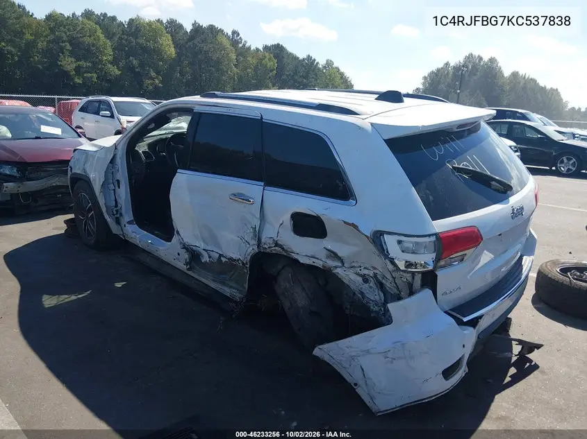 2019 JEEP GRAND CHEROKEE VIN 1C4RJFBG7KC537838 — фото 3
