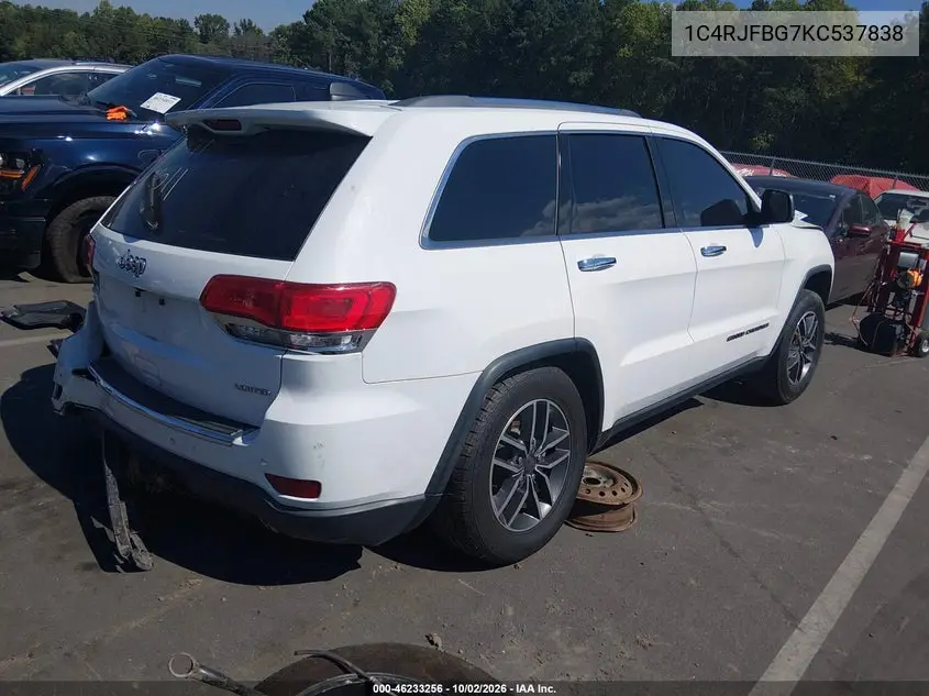 2019 JEEP GRAND CHEROKEE VIN 1C4RJFBG7KC537838 — фото 4
