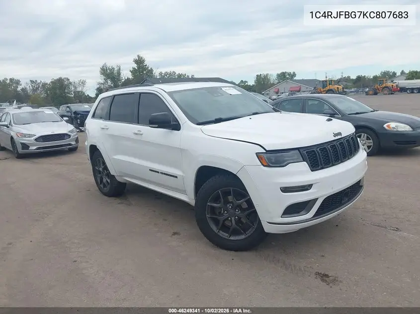 JEEP GRAND CHEROKEE 2019, VIN 1C4RJFBG7KC807683