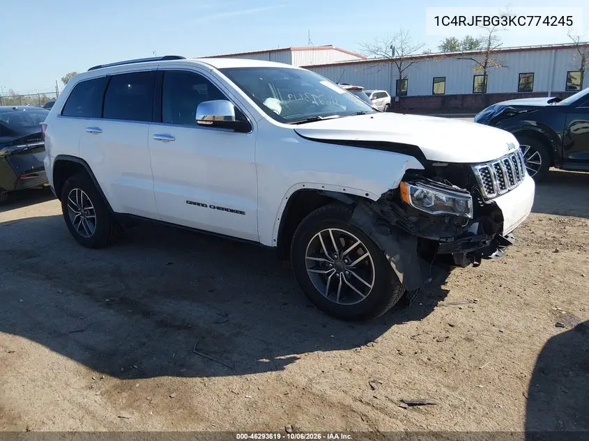 JEEP GRAND CHEROKEE 2019, VIN 1C4RJFBG3KC774245