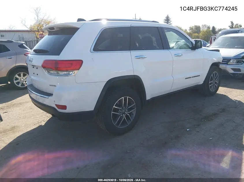 2019 JEEP GRAND CHEROKEE VIN 1C4RJFBG3KC774245 — фото 4
