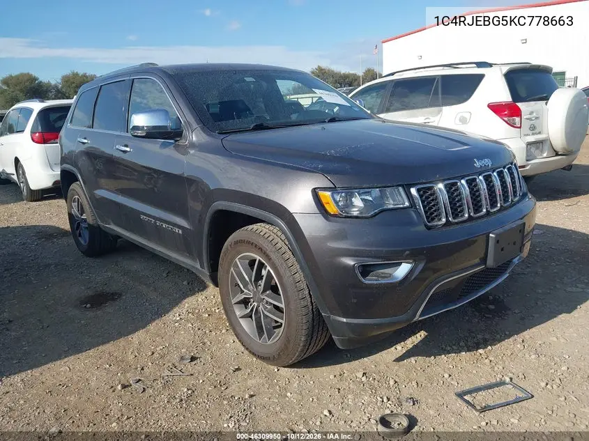 JEEP GRAND CHEROKEE 2019, VIN 1C4RJEBG5KC778663