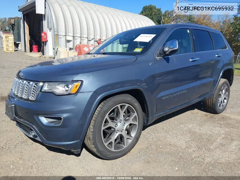 2019 JEEP GRAND CHEROKEE VIN 1C4RJFCG1KC695932 — фото 2