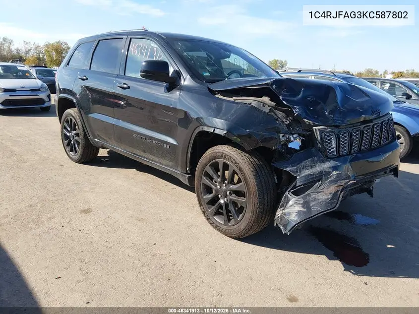 JEEP GRAND CHEROKEE 2019, VIN 1C4RJFAG3KC587802