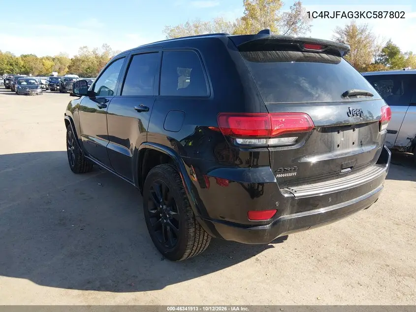 2019 JEEP GRAND CHEROKEE VIN 1C4RJFAG3KC587802 — фото 3