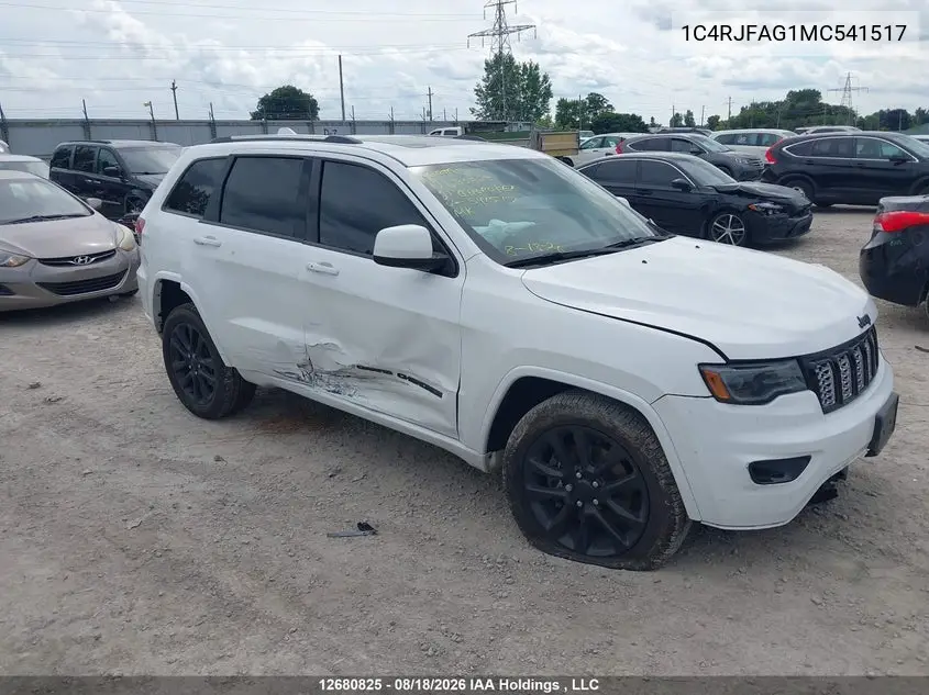 JEEP GRAND CHEROKEE 2021, VIN 1C4RJFAG1MC541517