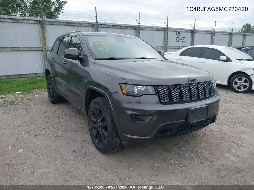 JEEP GRAND CHEROKEE 2021, VIN 1C4RJFAG5MC720420
