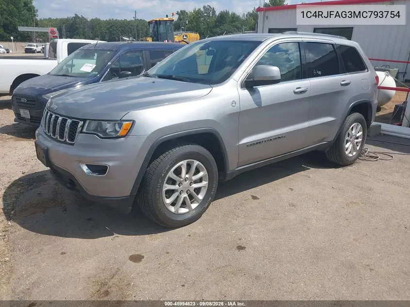 2021 JEEP GRAND CHEROKEE VIN 1C4RJFAG3MC793754 — фото 2