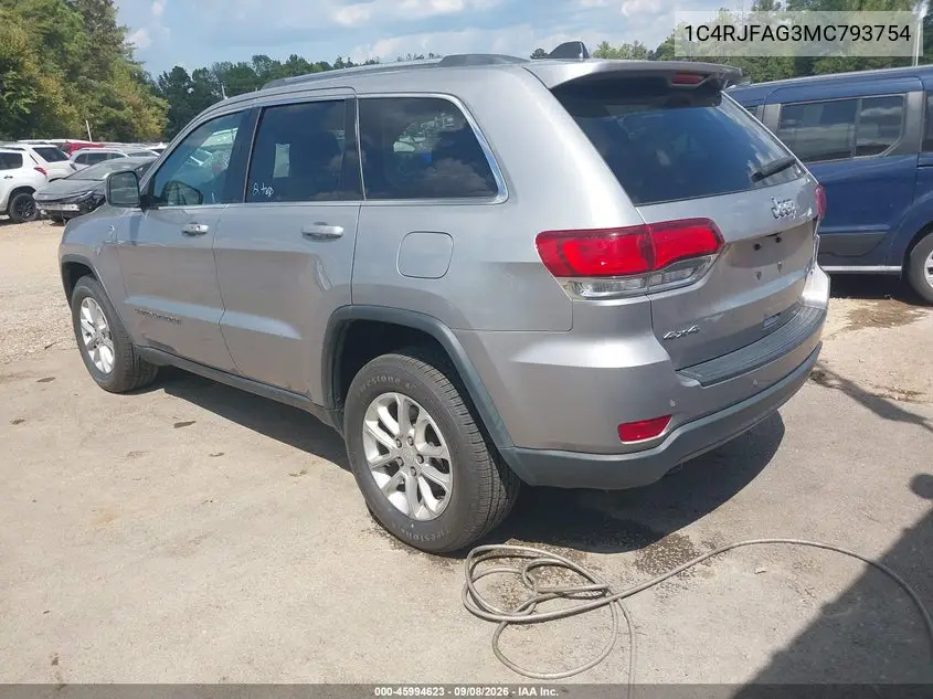 2021 JEEP GRAND CHEROKEE VIN 1C4RJFAG3MC793754 — фото 3
