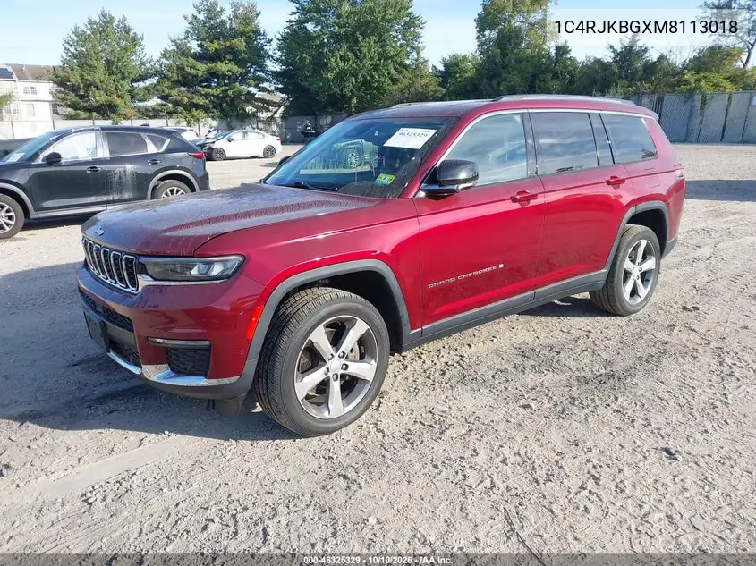 2021 JEEP GRAND CHEROKEE VIN 1C4RJKBGXM8113018 — фото 2