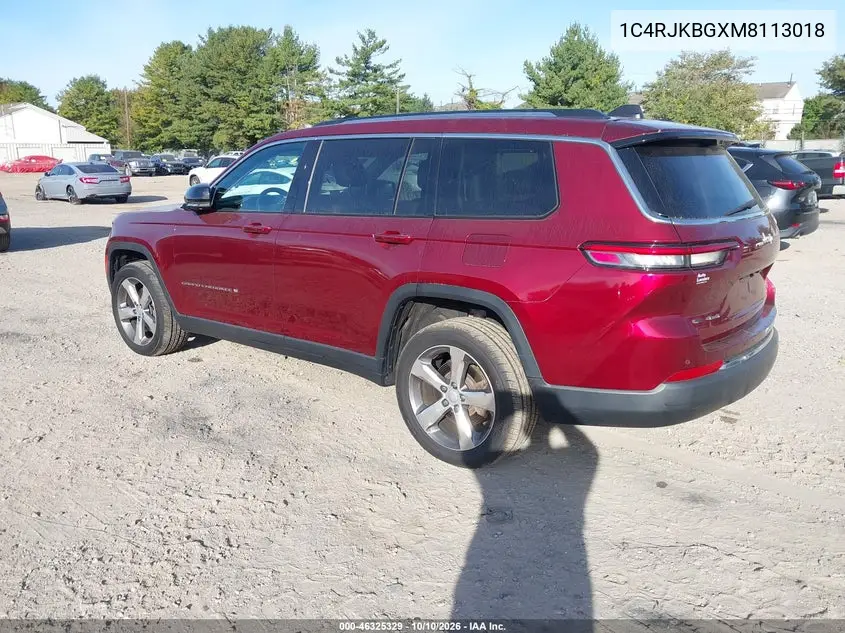 2021 JEEP GRAND CHEROKEE VIN 1C4RJKBGXM8113018 — фото 3