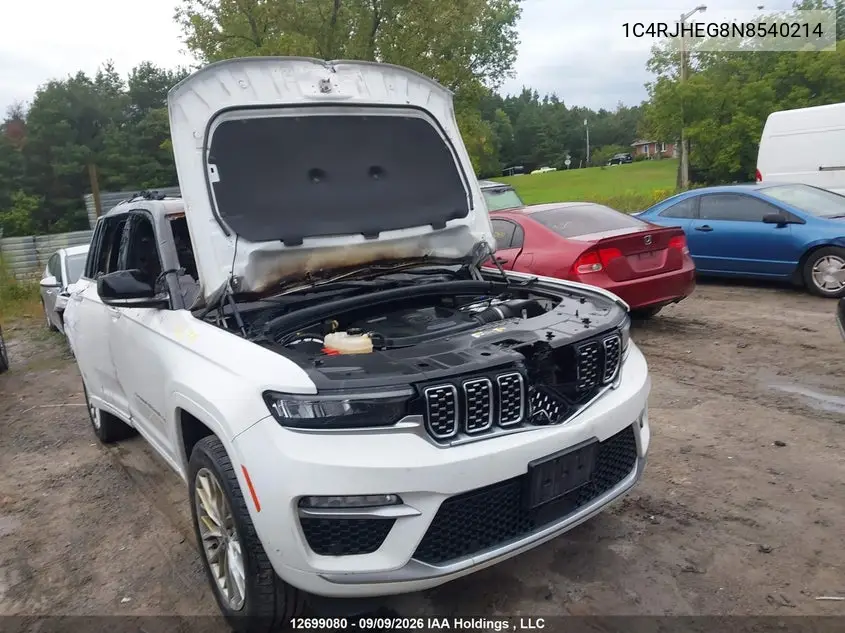 JEEP GRAND CHEROKEE 2022, VIN 1C4RJHEG8N8540214